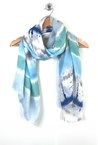 TIE DYE STRIPE SCARF - blue green